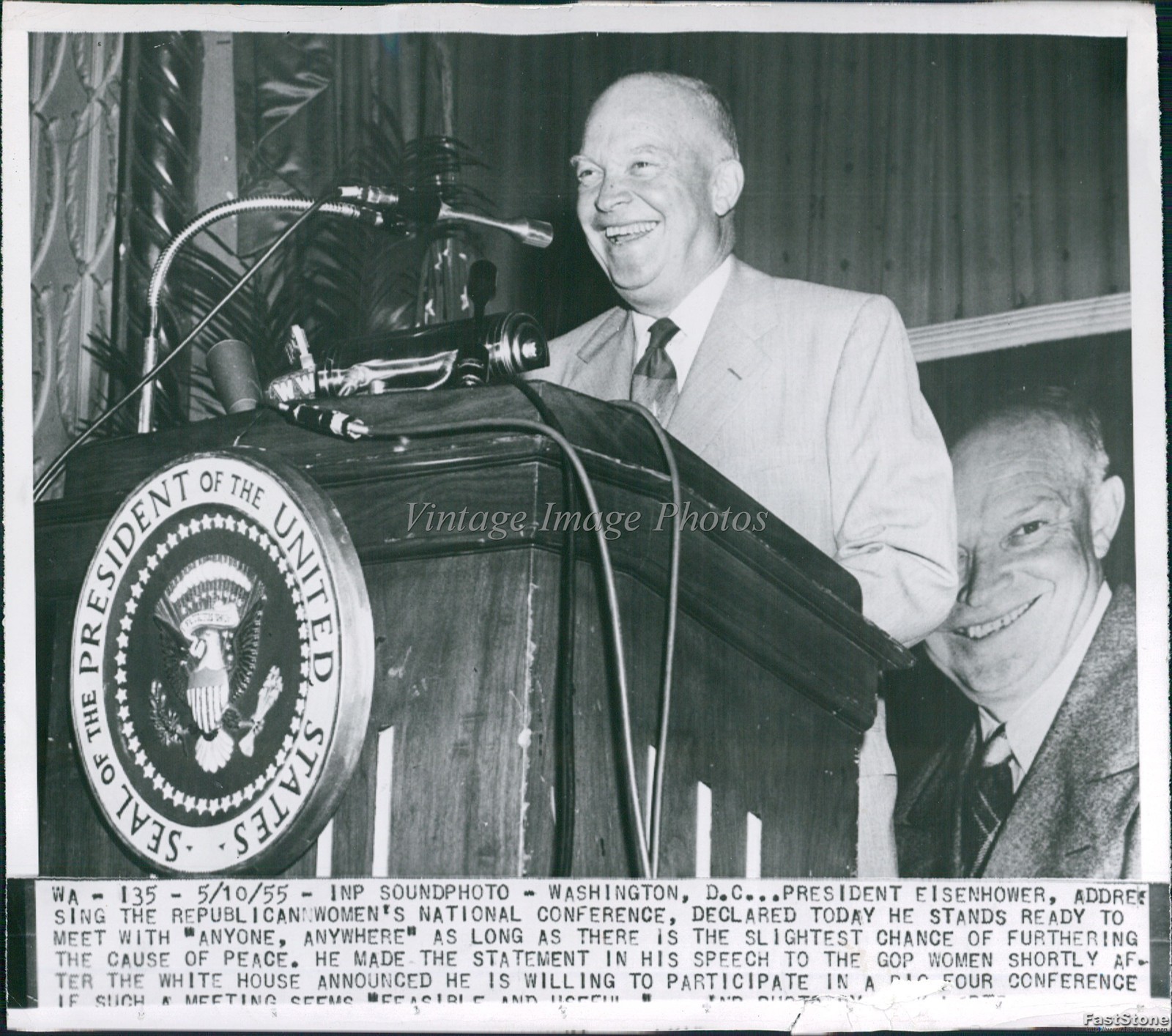 1955 Washington President Eisenhower Republican Womens Conference Photo 7x9