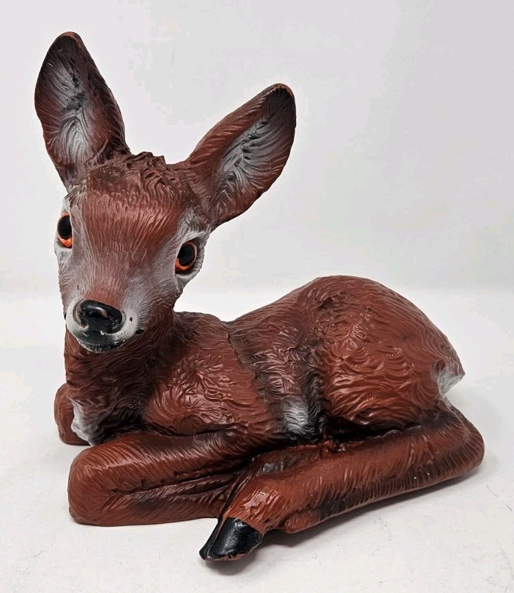 Zeho West Germany Plastic Statue Dawn Fawn Deer Decoration T1861 Vintage Zeho West Germany Plastic Statue Dawn Fawn Deer Decoration T1861 Vintage