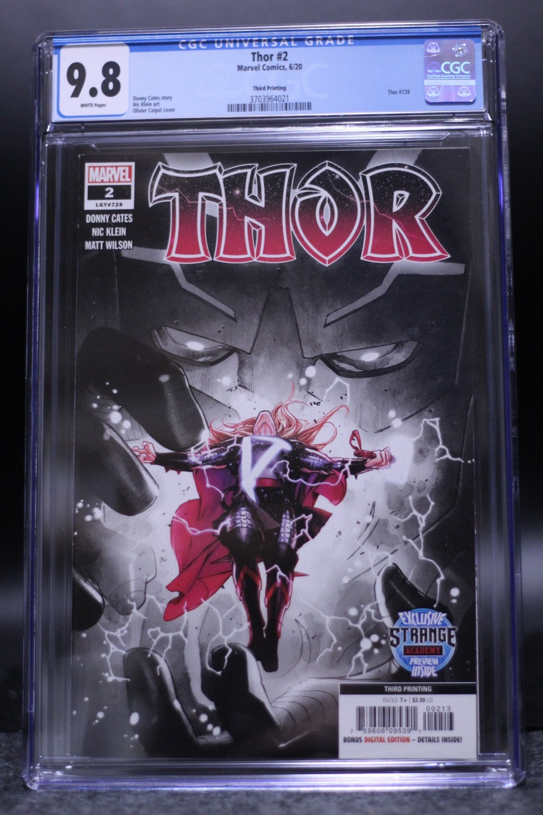 Thor (2020) #2 3rd Print Olivier Coipel Variant CGC 9.8 White Pages Donny Cates