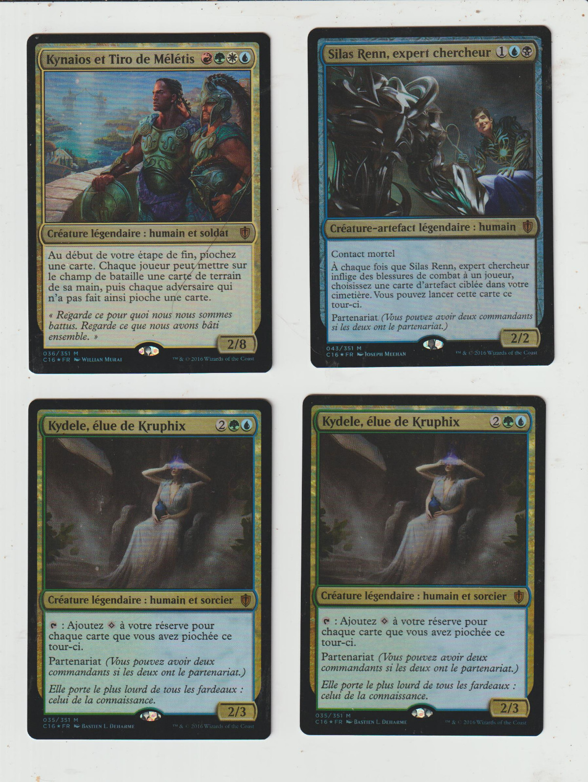 Lot x4 Commander 2016 FOIL Kynaios and Tiro of Meletis... MAGIC MTG FRENCH EX-NM