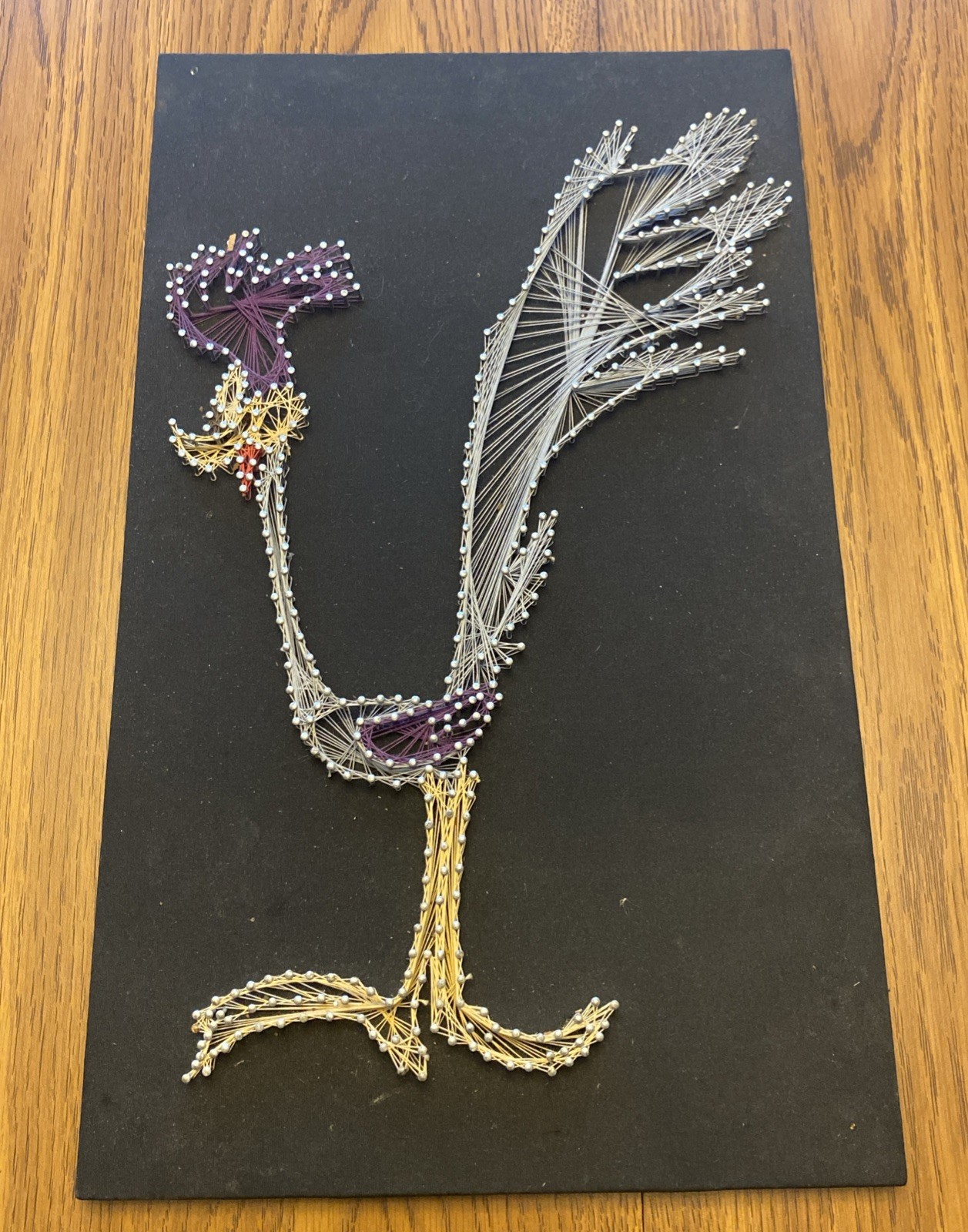 VINTAGE 1970’s STRING ART LOONEY TUNES ROADRUNNER 20x12