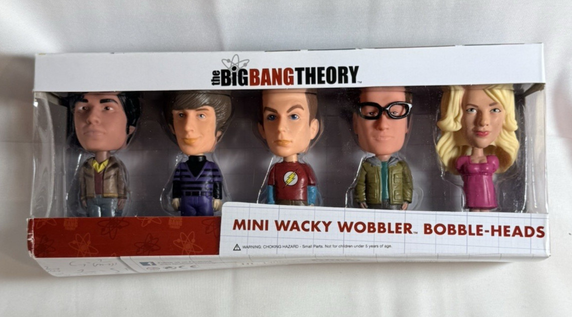 THE BIG BANG THEORY 5 Mini Wacky Wobbler Bobble Heads FUNKO Figures NEW