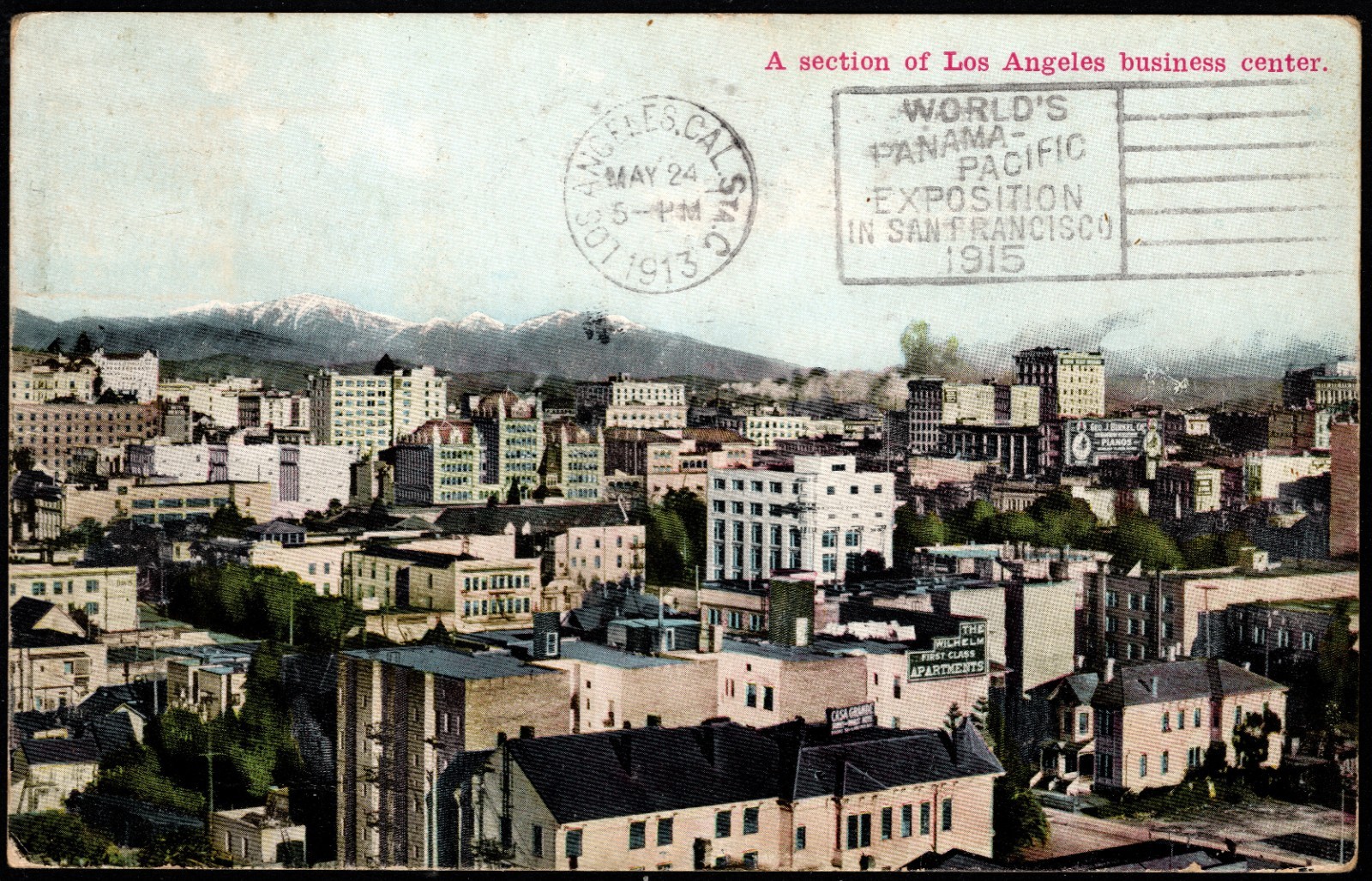 Postcard A Section of the Los Angeles Business Center, Los Angeles, CA 1913 Postcard A Section of the Los Angeles Business Center, Los Angeles, CA 1913