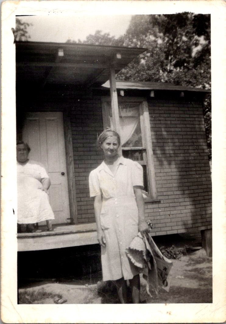 Vintage 1940s Snapshot Photo Two Women Rural Home Porch Americana Vintage 1940s Snapshot Photo Two Women Rural Home Porch Americana
