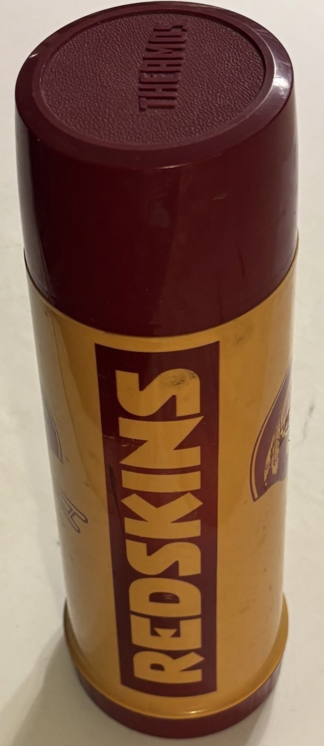 Vintage Washington Redskins Thermos Bottle 1970s NFL Football Team NFC Tall 13\ Vintage Washington Redskins Thermos Bottle 1970s NFL Football Team NFC Tall 13\