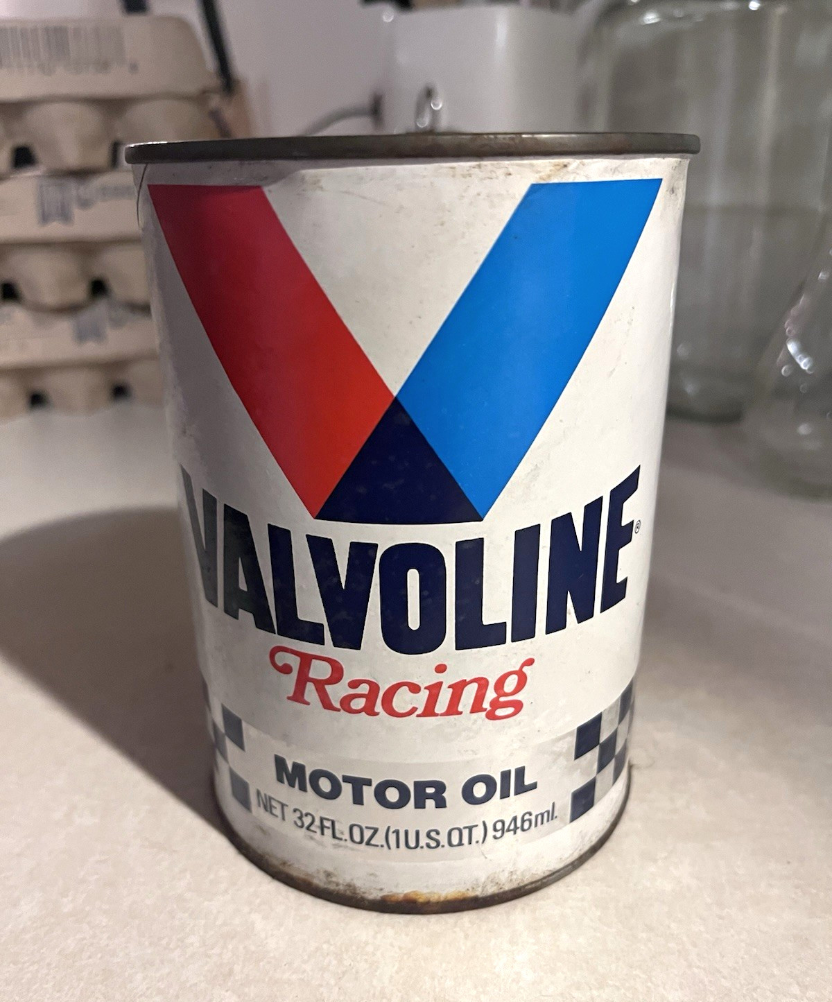 Vintage Valvoline Racing Motor Oil Can SAE 40 1 Quart (32 fl oz) Sealed Full