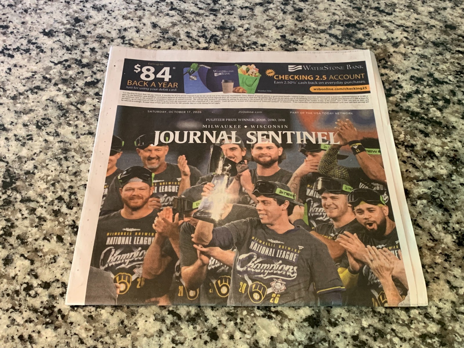 2026 Milwaukee Journal Sentinel Brewers World Series Newspaper