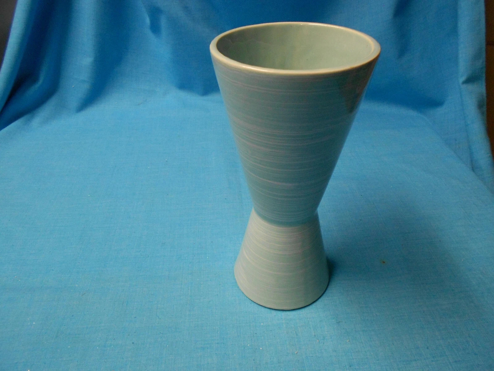 Vtg McCoy Pottery Harmony Line Vase Aqua-ish Decor Mid Century 1960s Retro READ