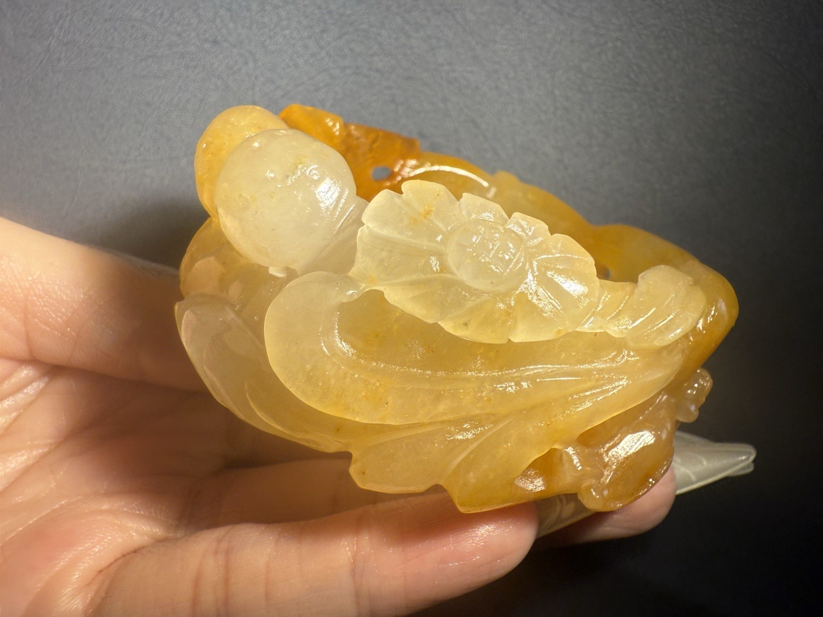 58.3mm Natural Natural Yellow Dragon Jade Bangle/ Fine Hand Carved