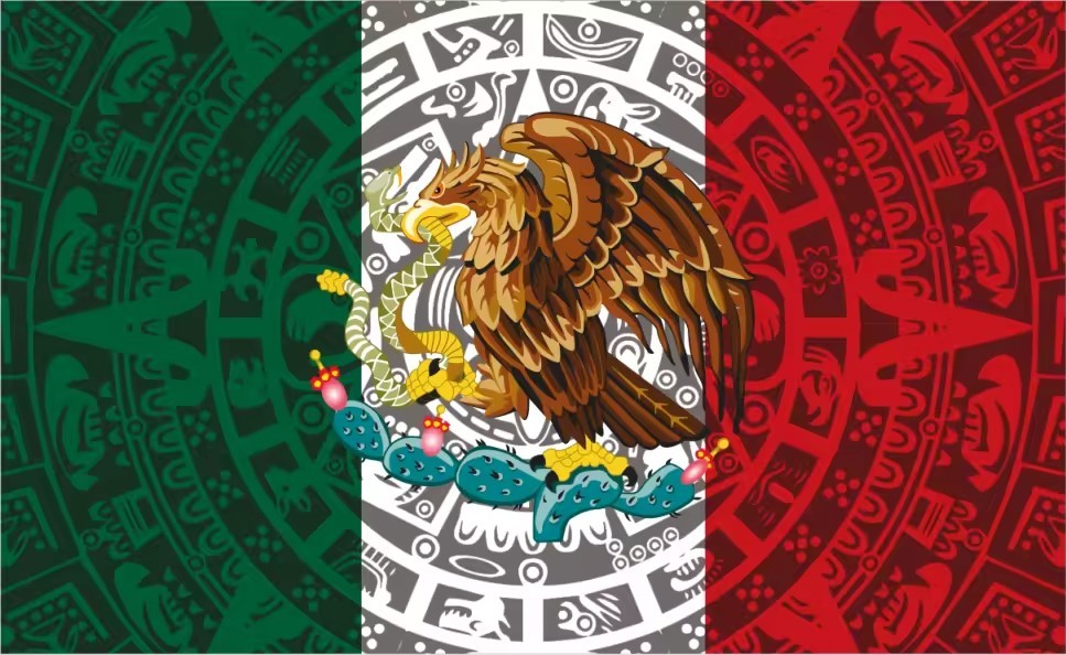 Mexican Flag – 3x5 Ft Outdoor/Indoor Durable Polyester Mexico Tapestry Aztec 