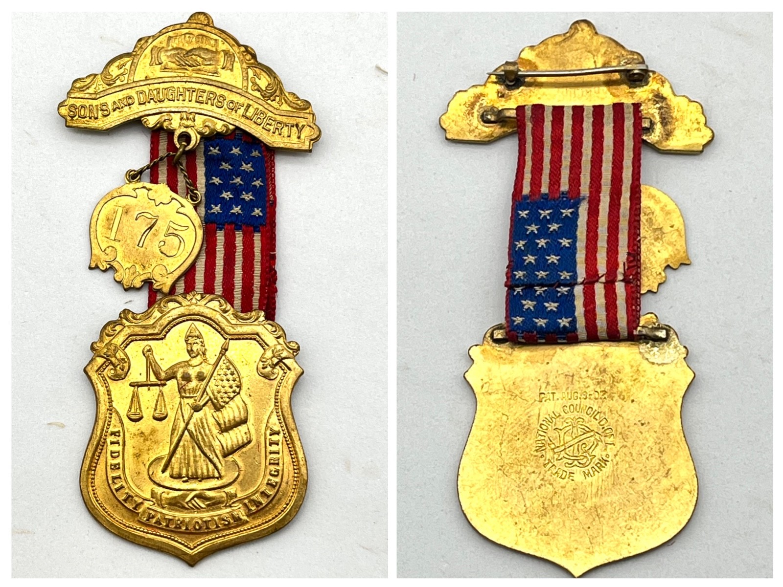 Vintage Sons and Daughters of Liberty Medal 175 Pennsylvania