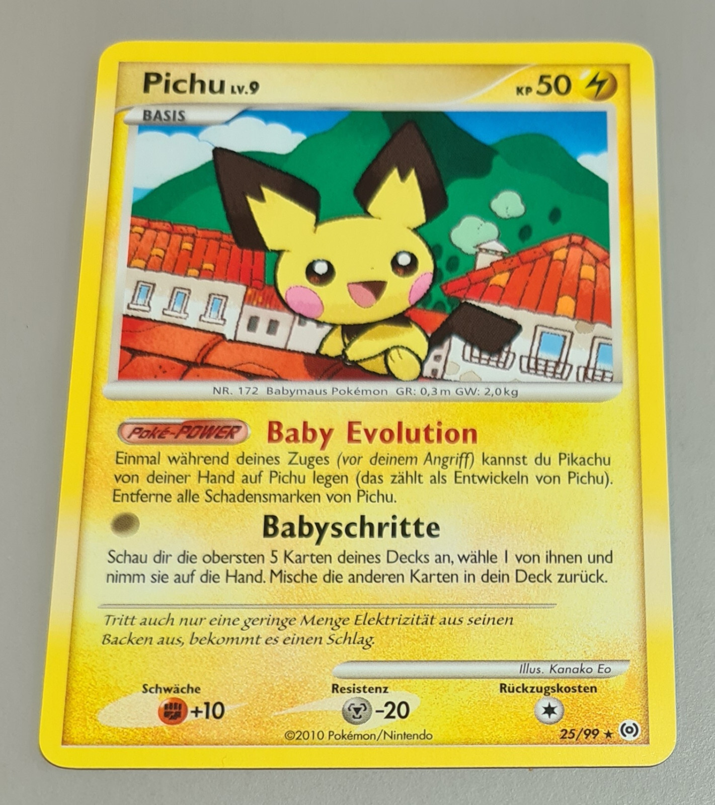 Pichu lv. 9 # 25/99 Rare Platinum Arceus 2010 Pokemon German Mint Vintage