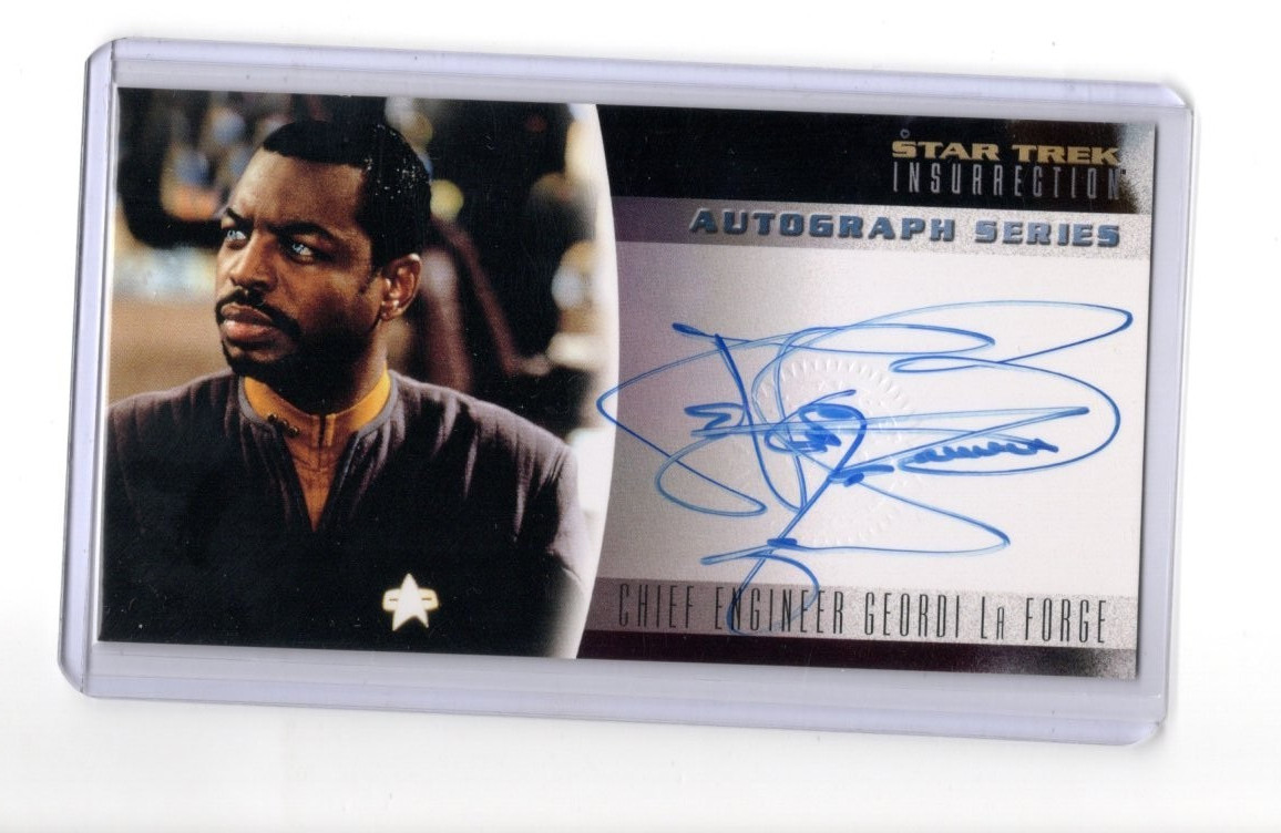 1998 STAR TREK INSURRECTION LEVAR BURTON #A-5 AUTOGRAPH GEORGE LA FORGE