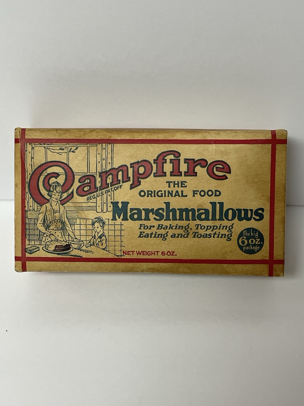 1920s-30s Campfire Marshmallows Cardboard Empty Box Extremely Rare 1920s-30s Campfire Marshmallows Cardboard Empty Box Extremely Rare