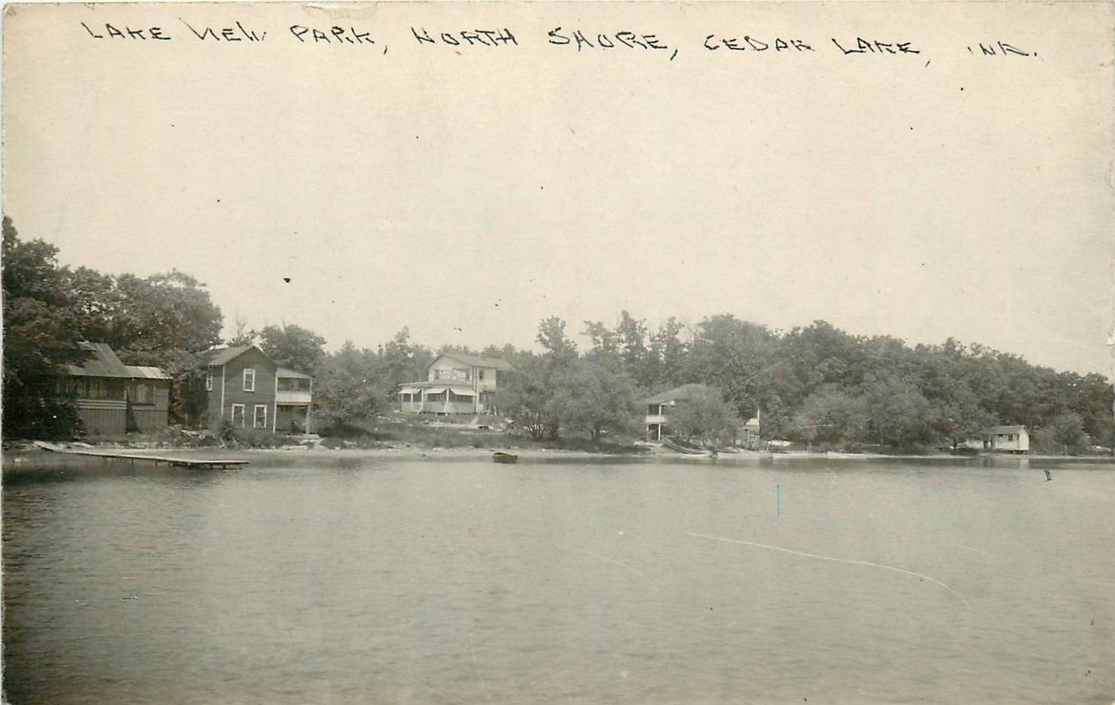 1927 Cedar Lake Indiana Lake View Park North Shore RPPC Postcard 26-1222