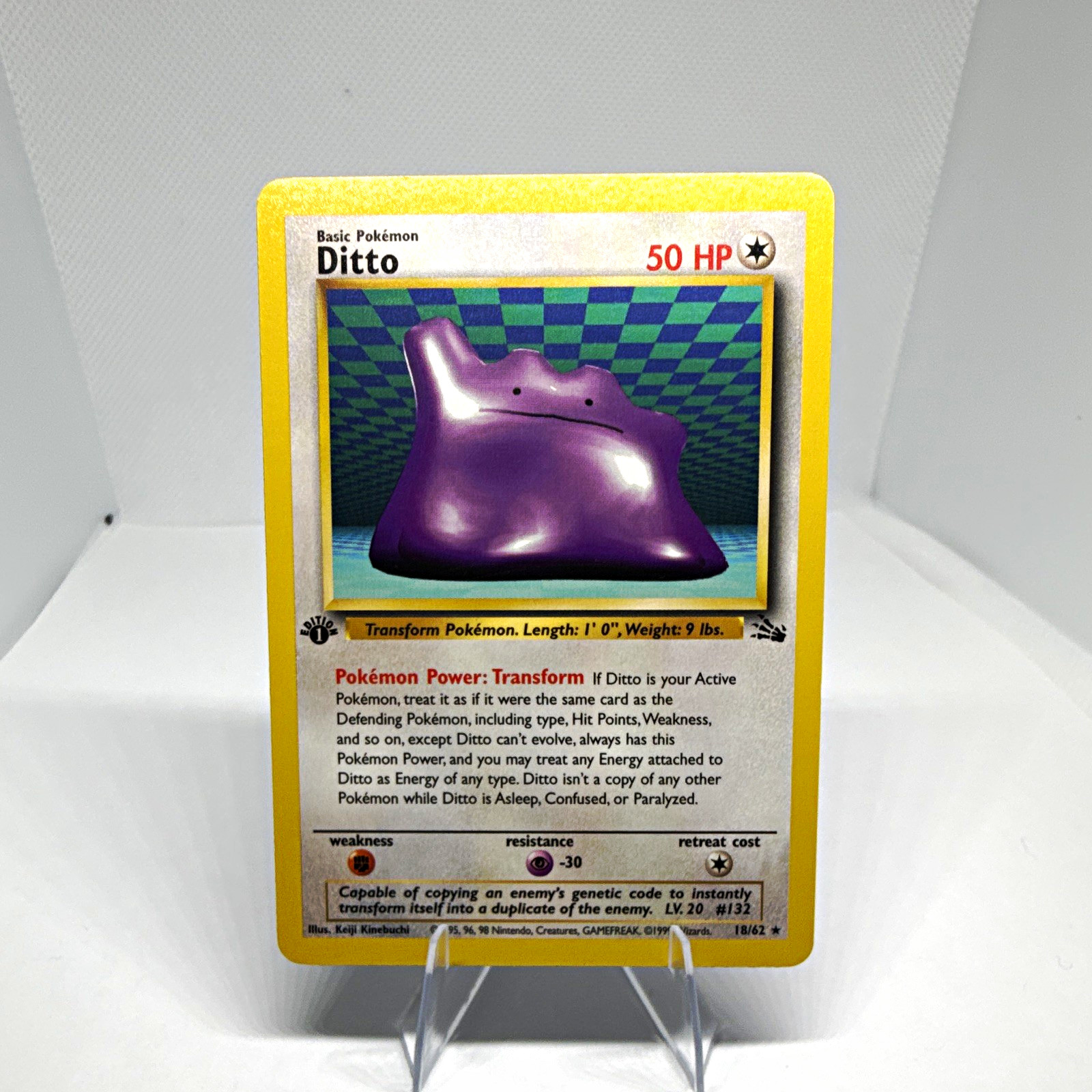 Wizards of the Coast Ditto 18/62 Fossil Rare 50 HP 1st Edition Regular EN 1999