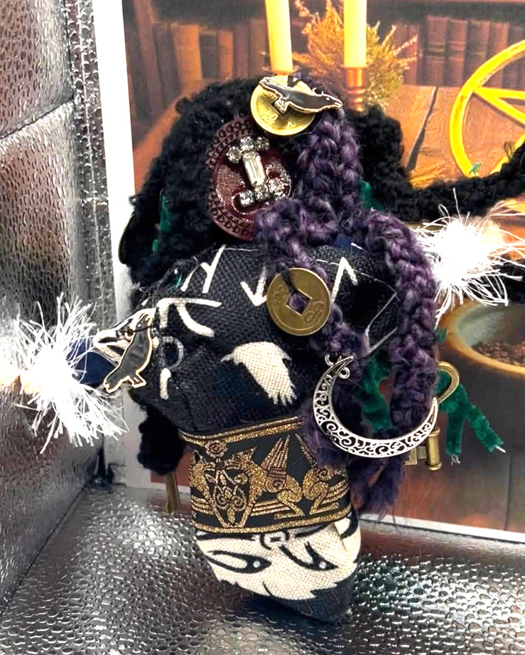 SALE Witch Folk Crow Moon Magic Voodoo Hoodoo  Witchcraft Protection Doll VT2