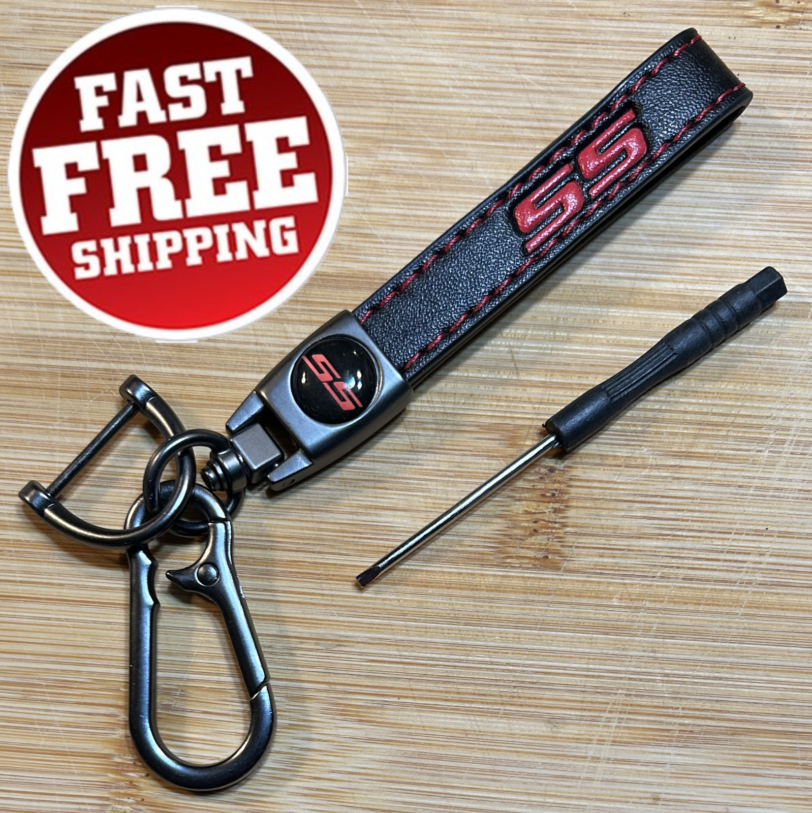 Genuine Leather Car Keychain for Chevy Camaro SS Key Ring Lanyard Key Fob Holder Genuine Leather Car Keychain for Chevy Camaro SS Key Ring Lanyard Key Fob Holder