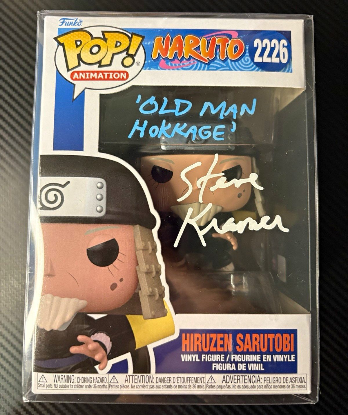 Funko Pop Animation Naruto Hiruzen Sarutobi Signed Steve Kramer #2226