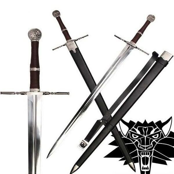 Netflix The Witcher Sword of Geralt of Rivia Wolf head Prop Replica Cosplay gift