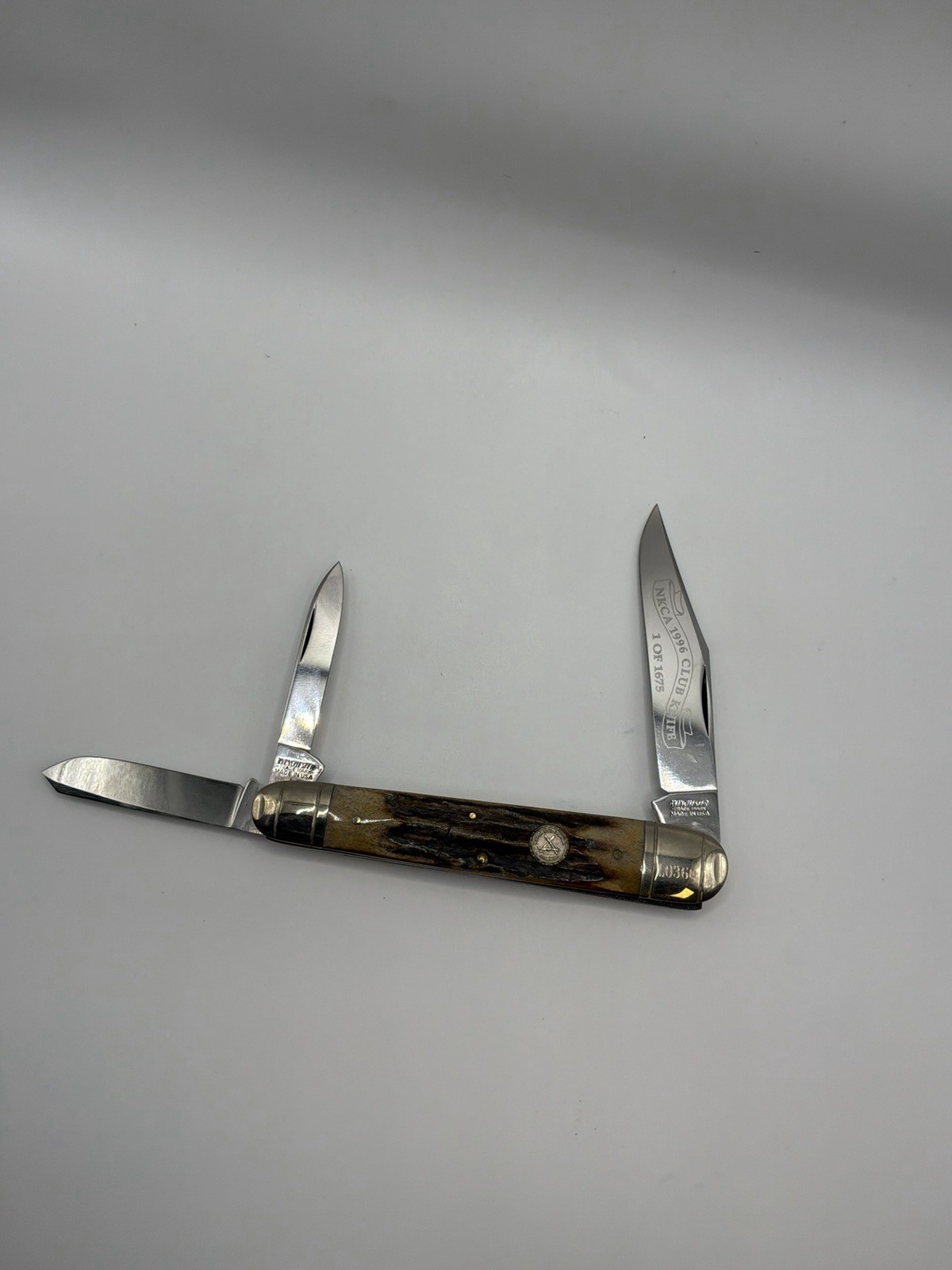Vintage 1996 Winchester NKCA Club Knife 3-Blade Pocket Knife Serialized L0360