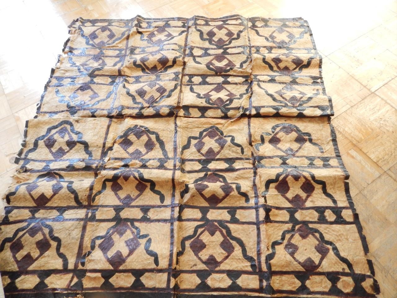 MED-LRG ANTIQUE POLYNESIAN TAPA HAWAII SOUTH SEAS ISLANDS FIJI TONGA 57X62+/-