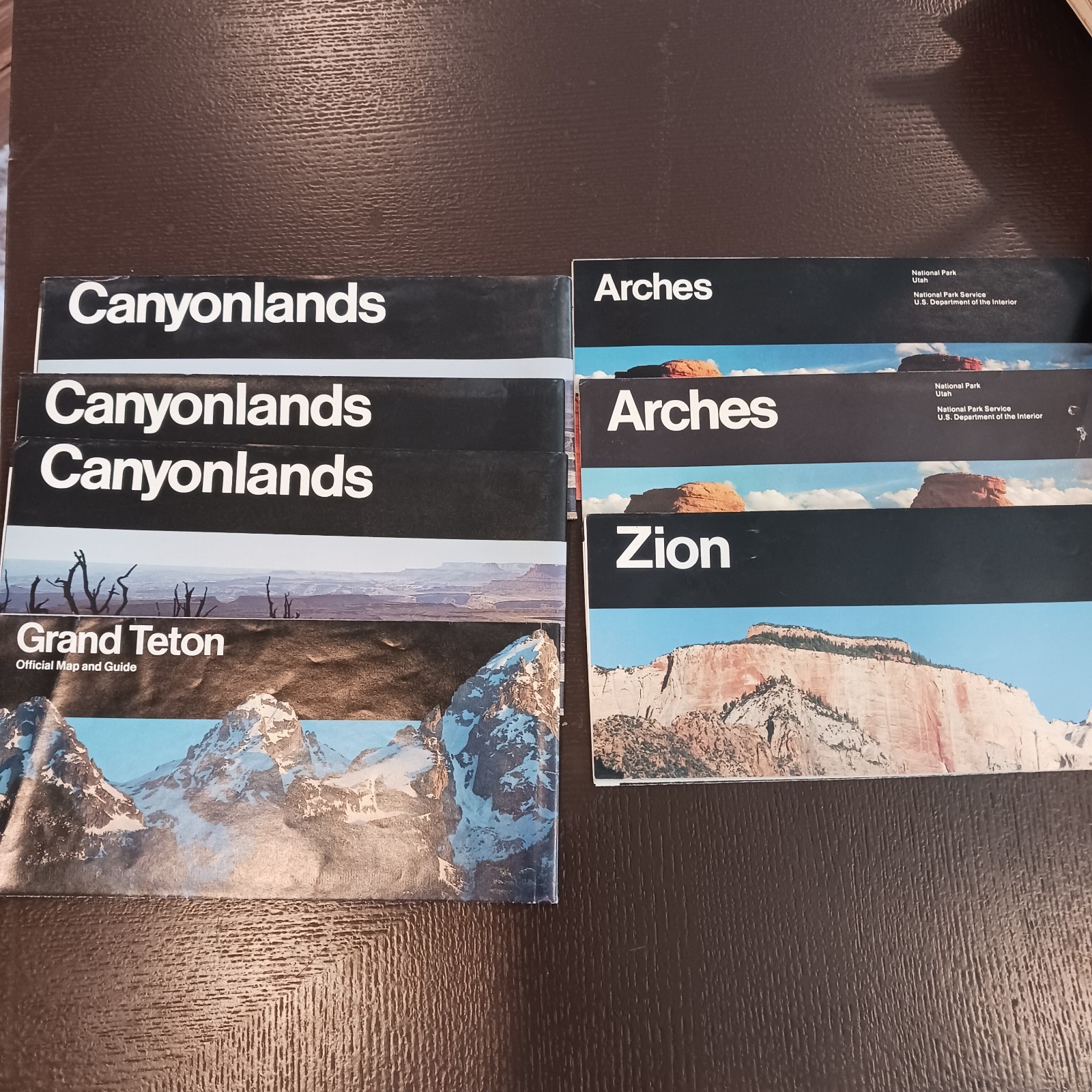 Vintage National Park Service Map & Guide Lot Arches Zion Grand Teton Canyonland