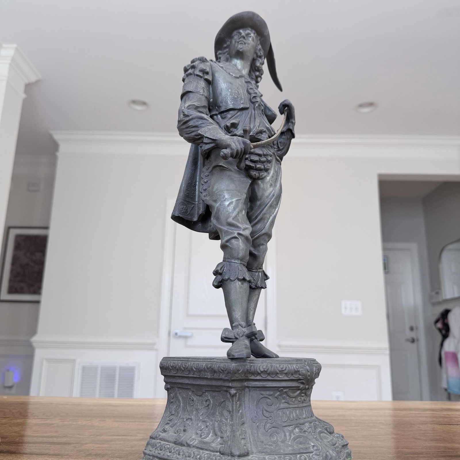Vintage large 20\'\' Tall Don Juan Metal Statue Figurine Sculptor