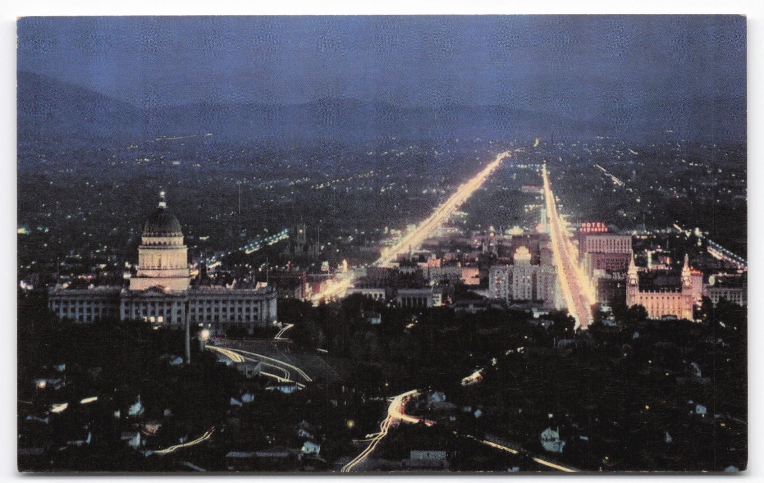 Salt Lake City Utah State Capitol Night View Vintage Curteichcolor Postcard 1947 Salt Lake City Utah State Capitol Night View Vintage Curteichcolor Postcard 1947