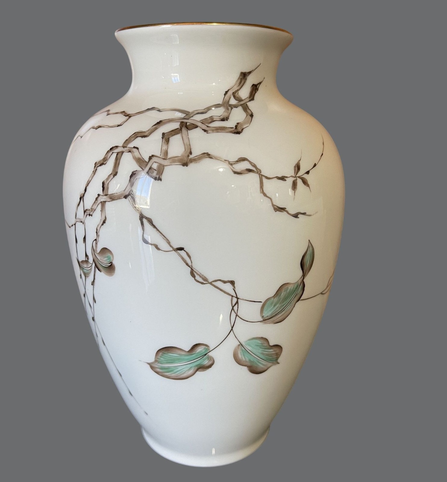 Vintage Rosenthal Kunstabteilung Selb Schuldes Hand Painted Vase Germany 8in