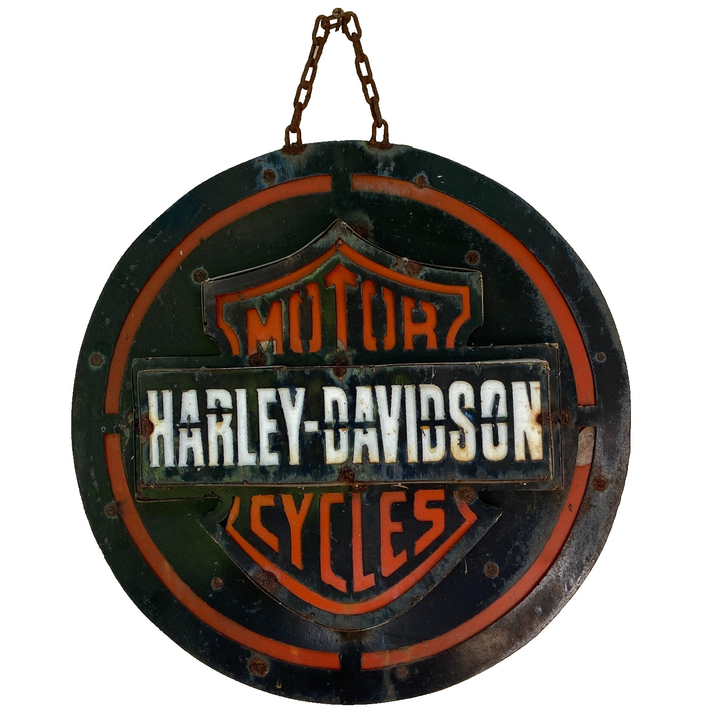 Harley-Davidson Rustic Metal Steel Sign Bar Shield Logo 15.5\