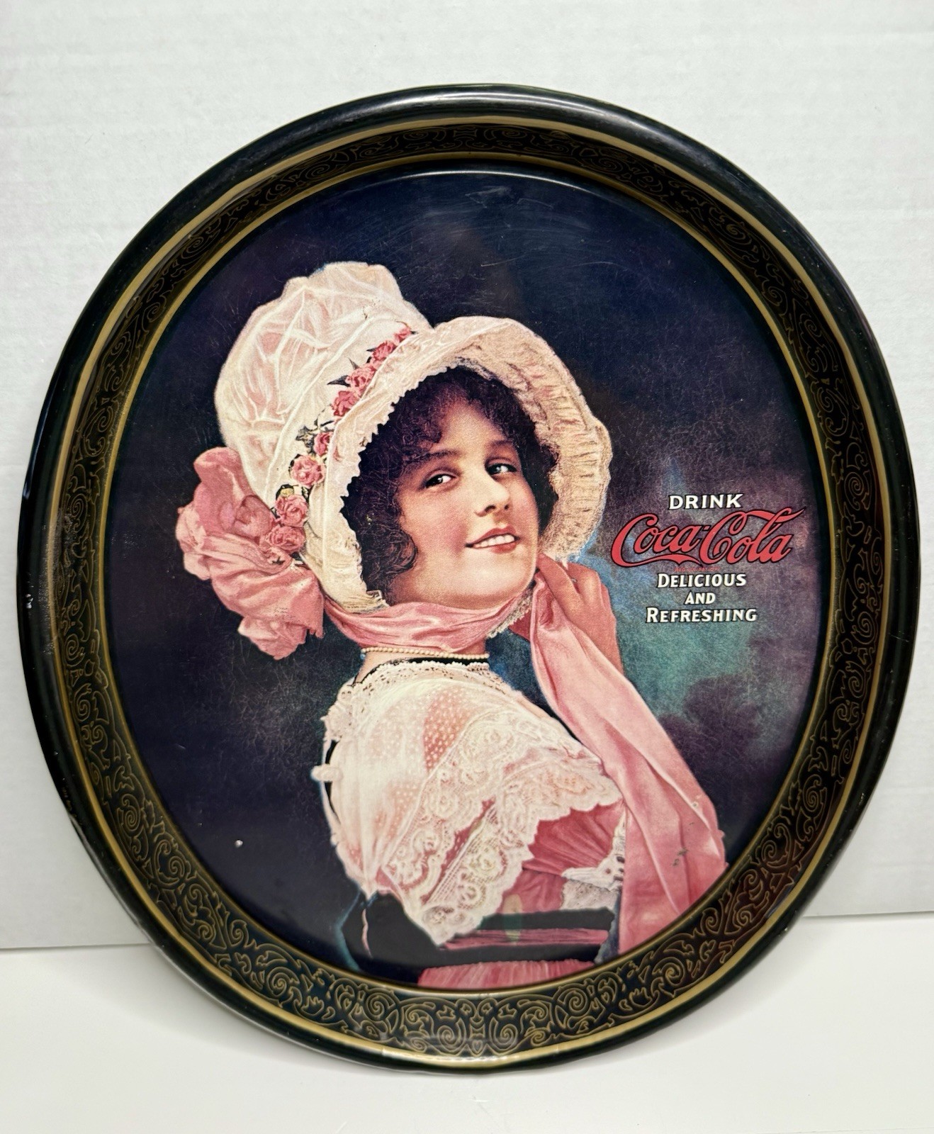 Coca Cola 1914/1972 “Betty Girl” Oval Serving Tray Coke