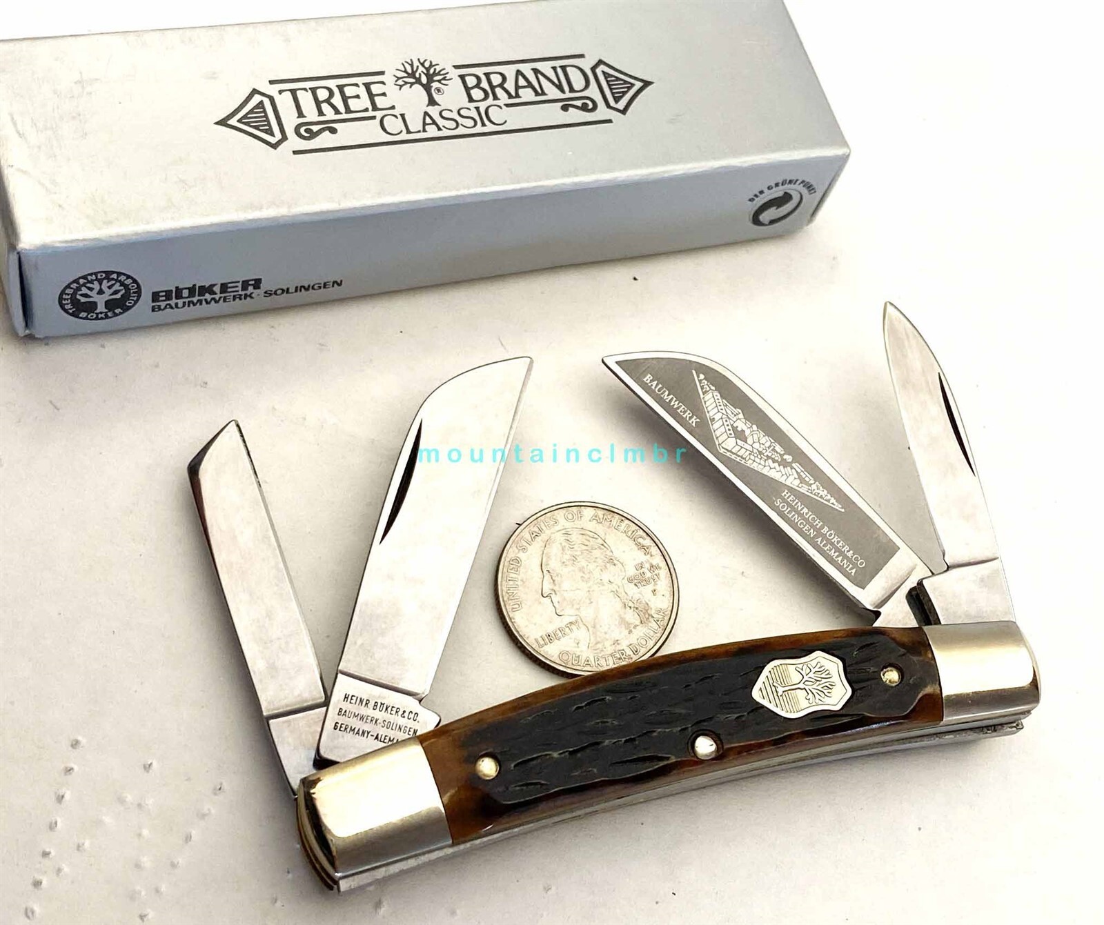 Boker Solingen Germany RARE Congress CREST Shield Brown Bone 3.6