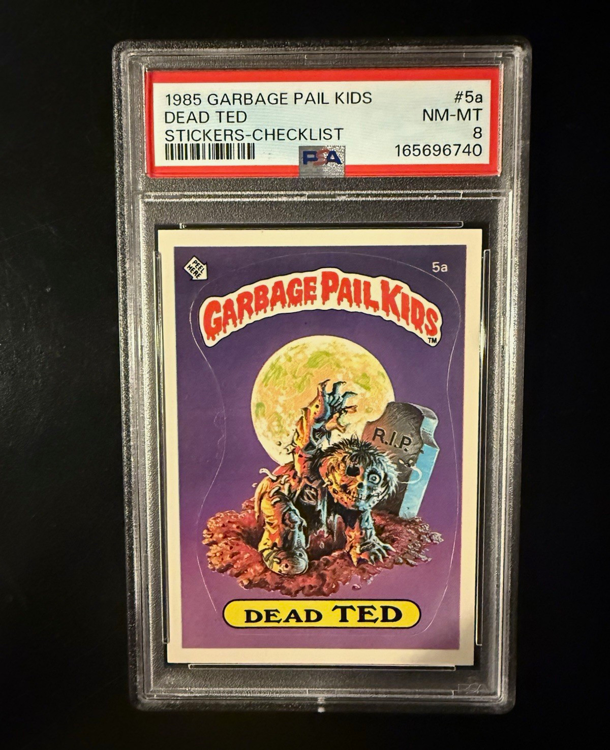 Topps 1985 Garbage Pail Kids Dead Ted Checklist Sticker #5a PSA 8 Cert 165696740 Topps 1985 Garbage Pail Kids Dead Ted Checklist Sticker #5a PSA 8 Cert 165696740