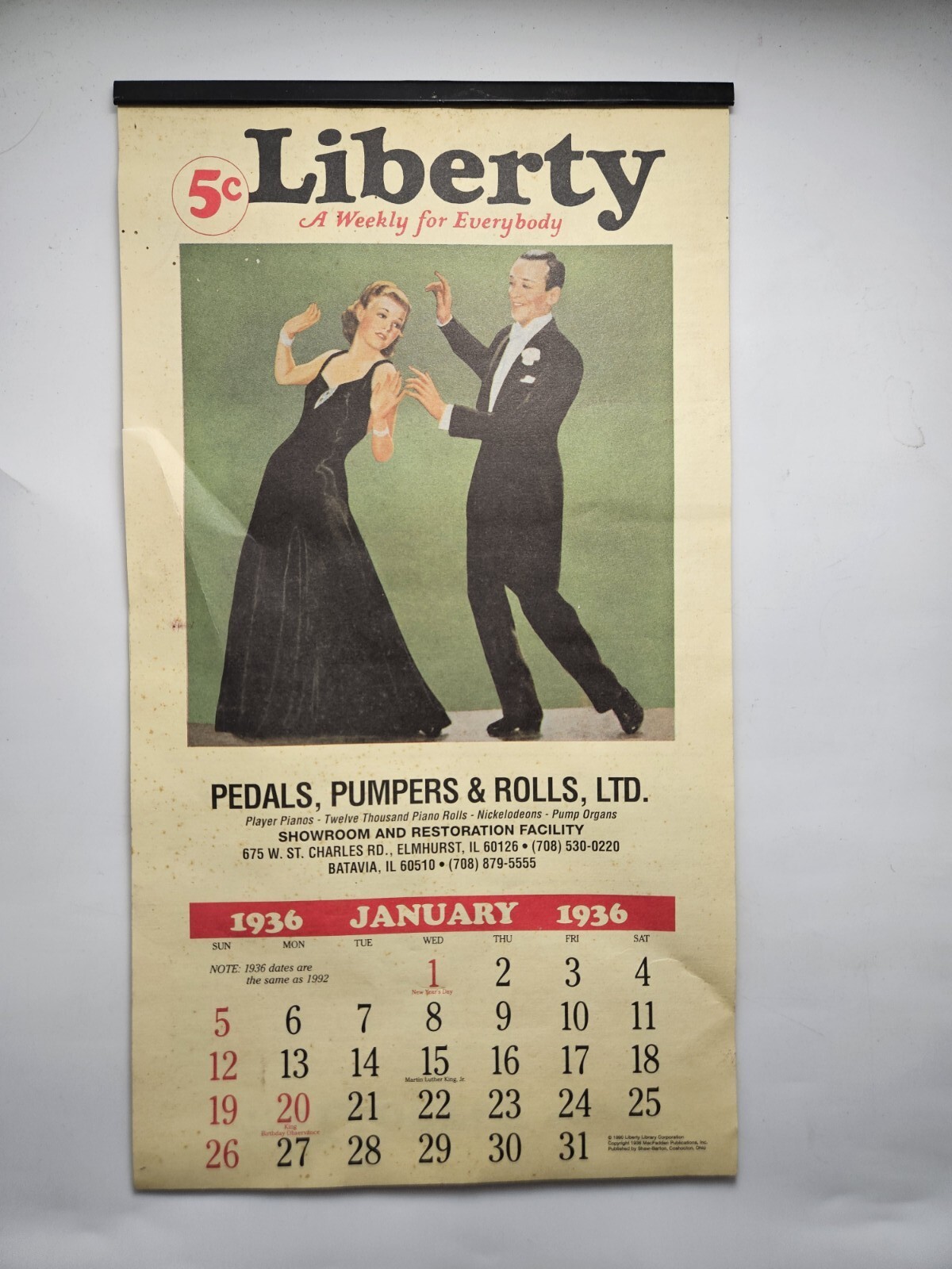Liberty Calendar Reproduction 1936 Advertising Liberty Calendar Reproduction 1936 Advertising