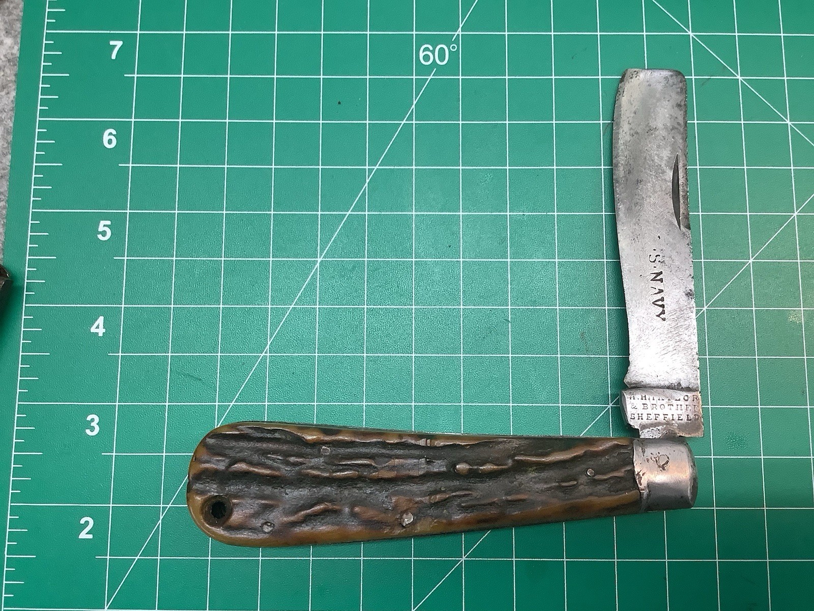 Antique H H Taylor &Sons U S NAVY Stag Rope Knife Antique H H Taylor &Sons U S NAVY Stag Rope Knife