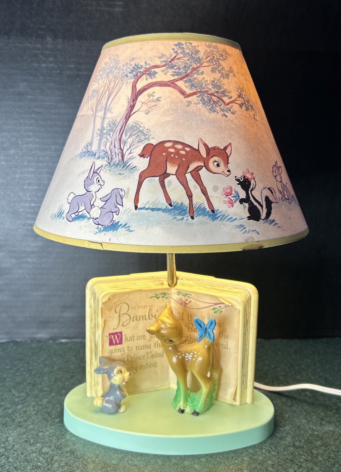 VTG. DOLLY TOY COMPANY WALT DISNEY'S BAMBI & THUMPER LAMP Complete VTG. DOLLY TOY COMPANY WALT DISNEY'S BAMBI & THUMPER LAMP Complete