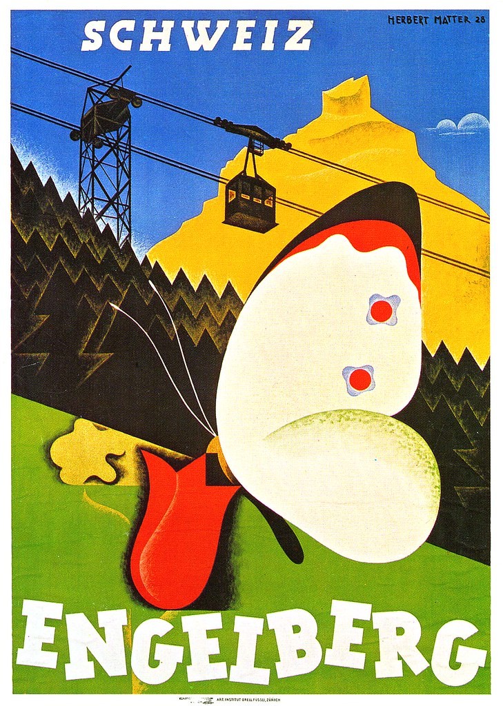 Vintage Switzerland Engelberg Travel Poster by Herbert Matter c1920s- 24x32”🇨🇭