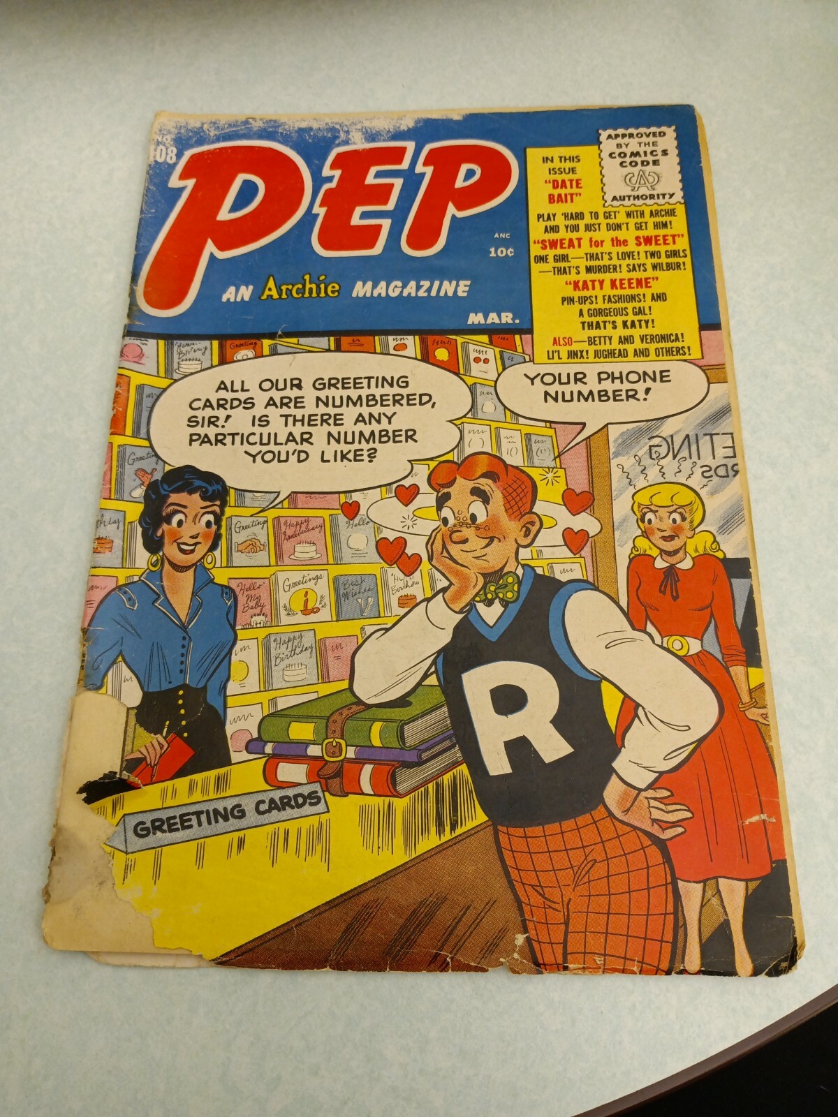 Pep #108 1955-Archie-Betty & Veronica Katy Keene-pinup good girl art golden age Pep #108 1955-Archie-Betty & Veronica Katy Keene-pinup good girl art golden age