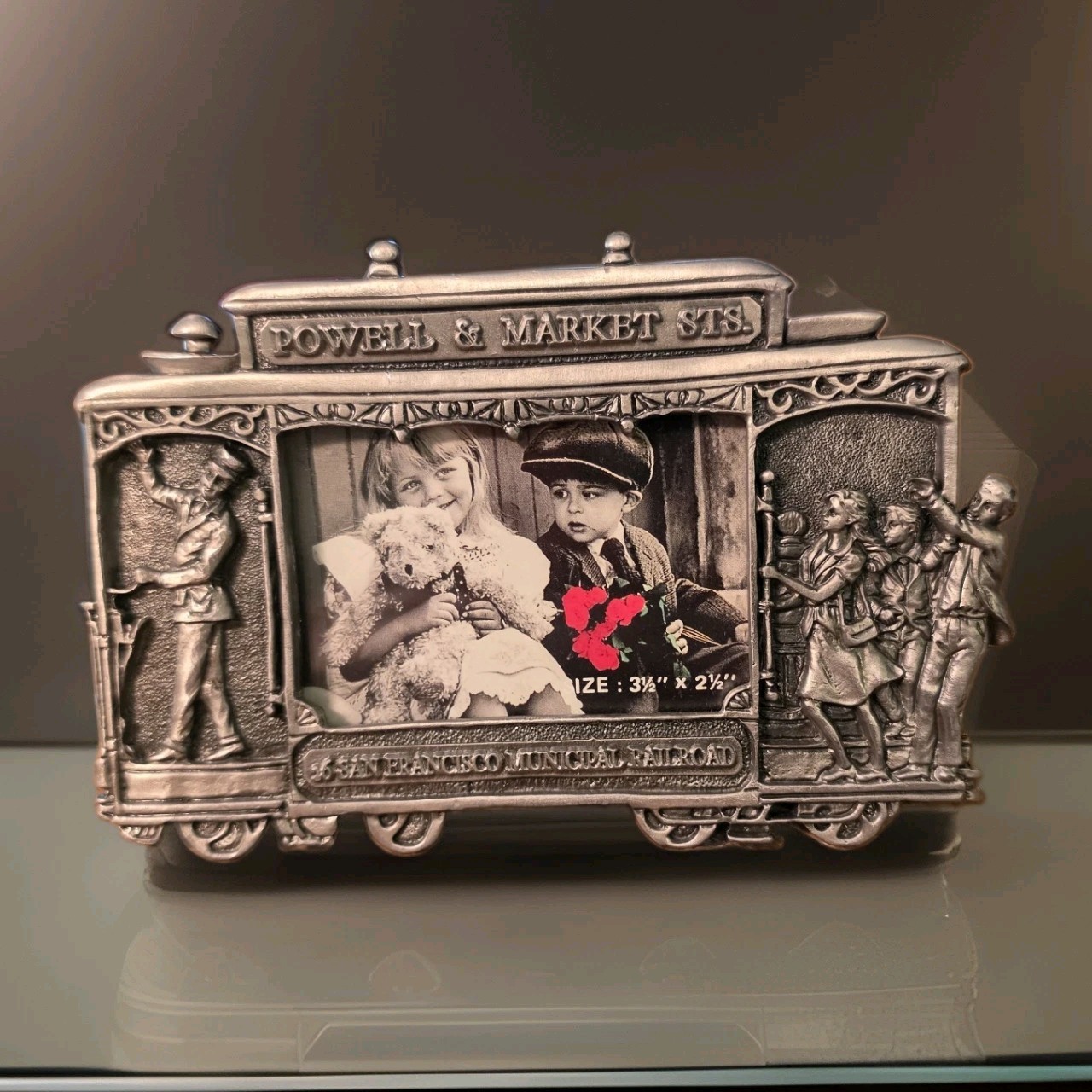 VTG San Francisco Municipal Railroad Powell & Market Car Pewter Picture Frame VTG San Francisco Municipal Railroad Powell & Market Car Pewter Picture Frame