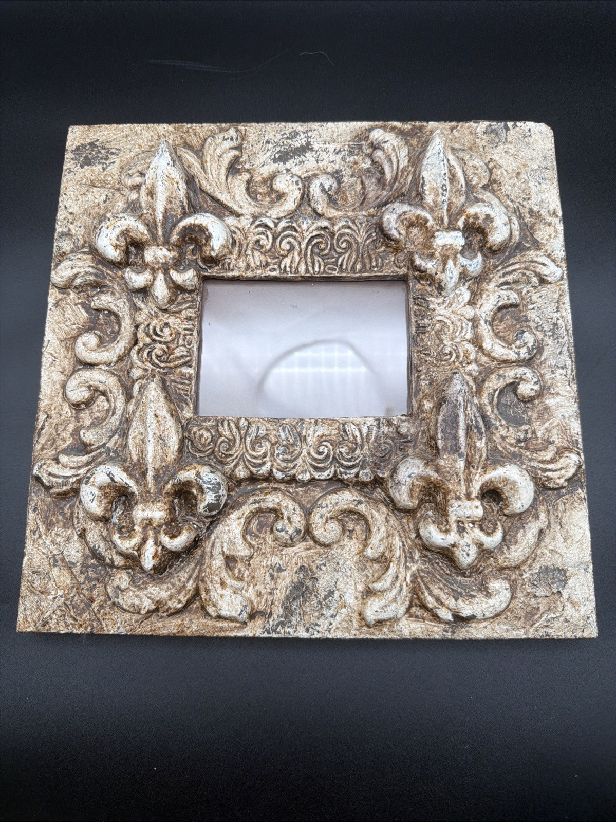 Michelle Butler Fleur de Lis Picture Frame Signed 2011 11x11 Distressed