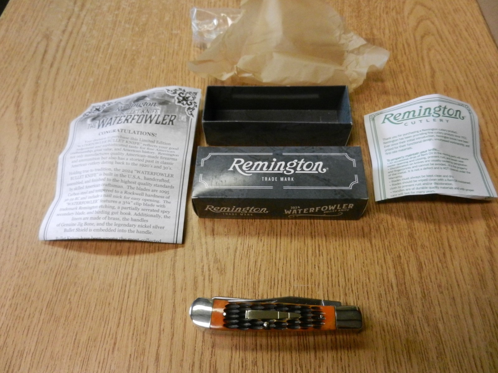 NIB 2024 Remington Waterfowler R-1123-W Bullet Knife W/ Box paper Work Unused