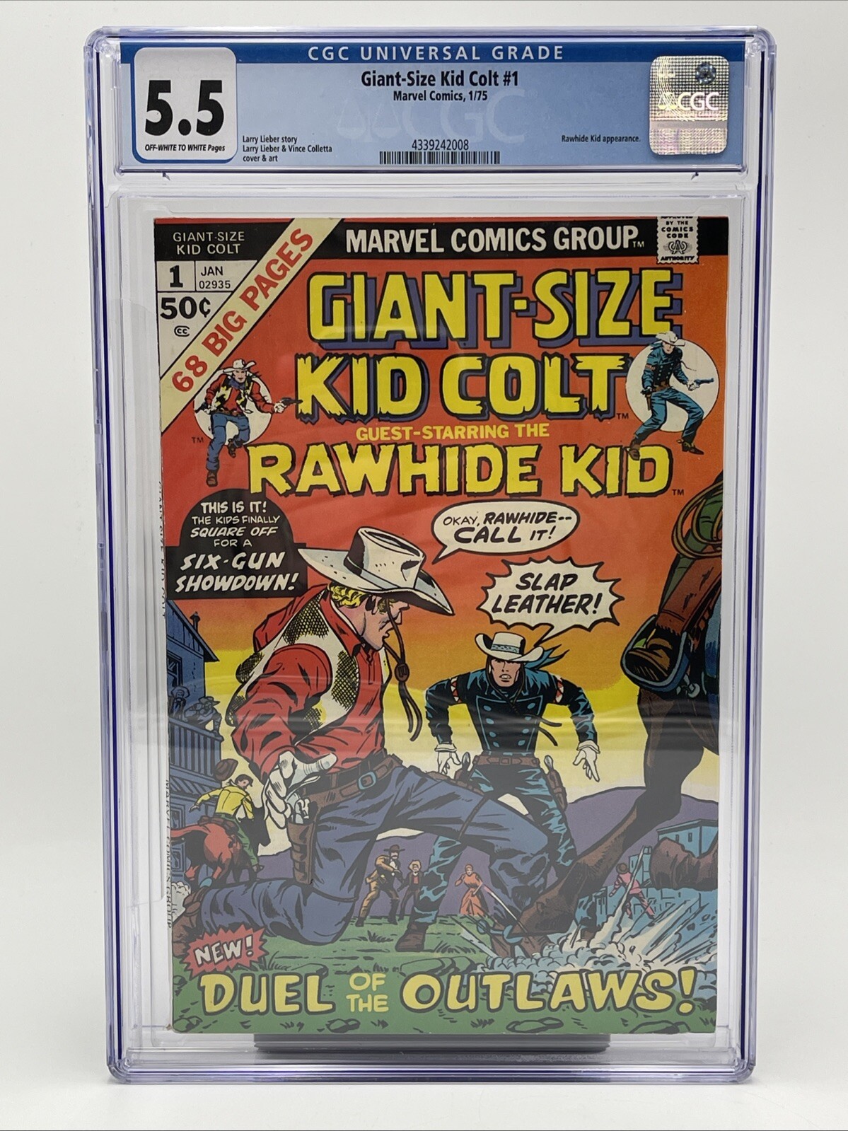 Giant-Size Kid Colt #1 CGC 5.5 Rawhide Kid Appearance Duel of the Outlaws Marvel Giant-Size Kid Colt #1 CGC 5.5 Rawhide Kid Appearance Duel of the Outlaws Marvel