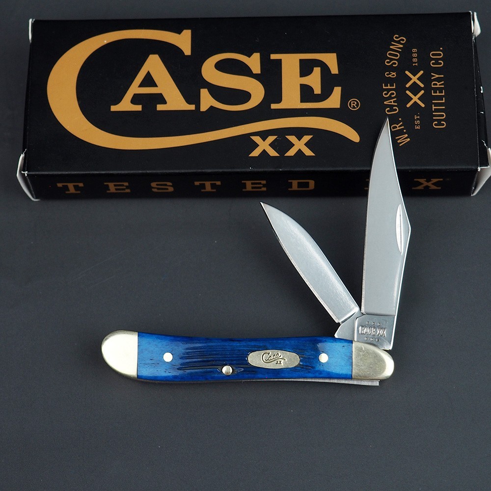 Case XX Peanut Caribbean Blue Sawcut Jig Bone Pocket Knife NIB - 25596 Case XX Peanut Caribbean Blue Sawcut Jig Bone Pocket Knife NIB - 25596