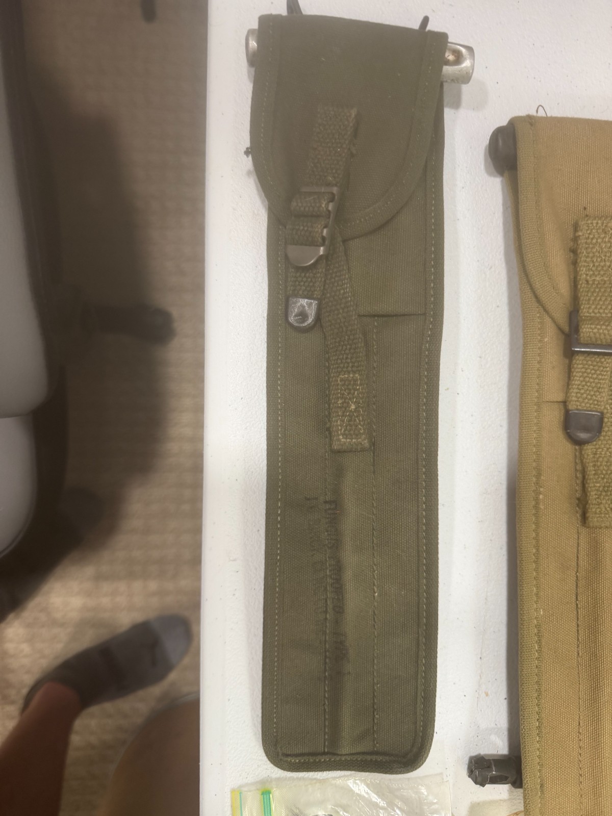 WWII US M1 Garand Cleaning Rod Set USGI Case C6573 OD Canvas Original Kit 1945