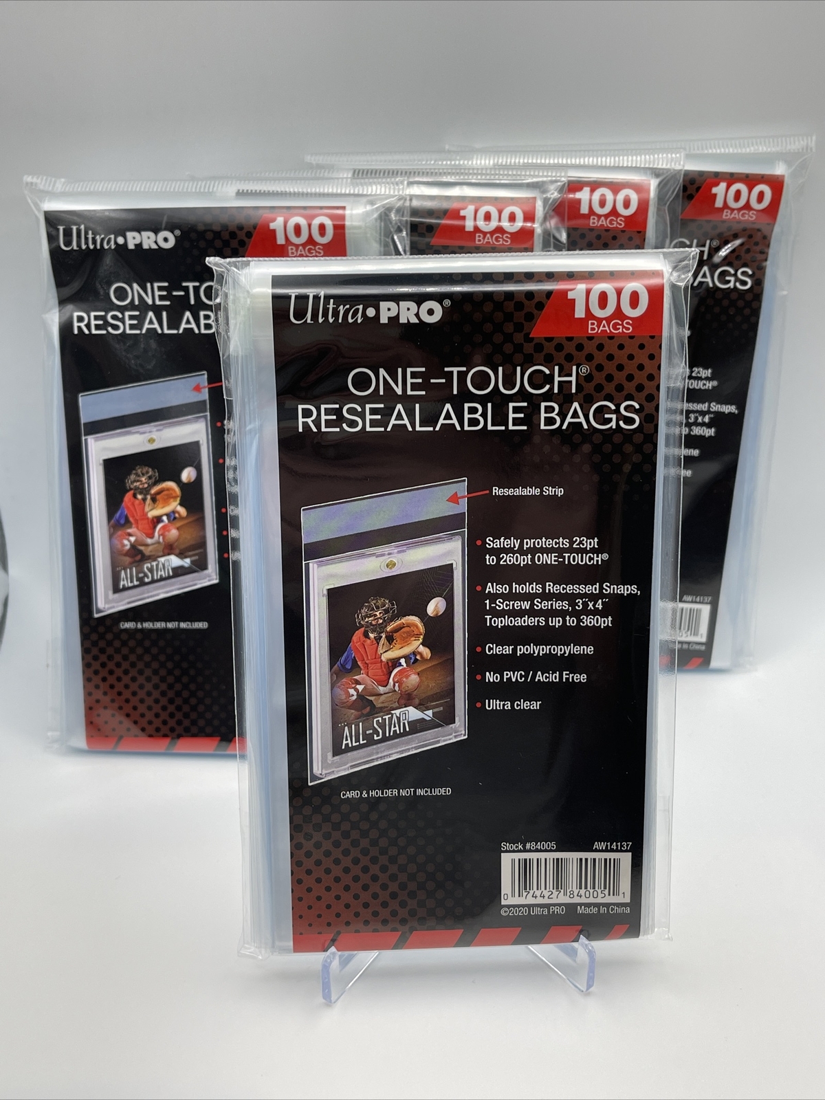 Ultra Pro One-Touch Resealable Bags 5 Packs of 100, 500 Total Bags Ultra Pro One-Touch Resealable Bags 5 Packs of 100, 500 Total Bags