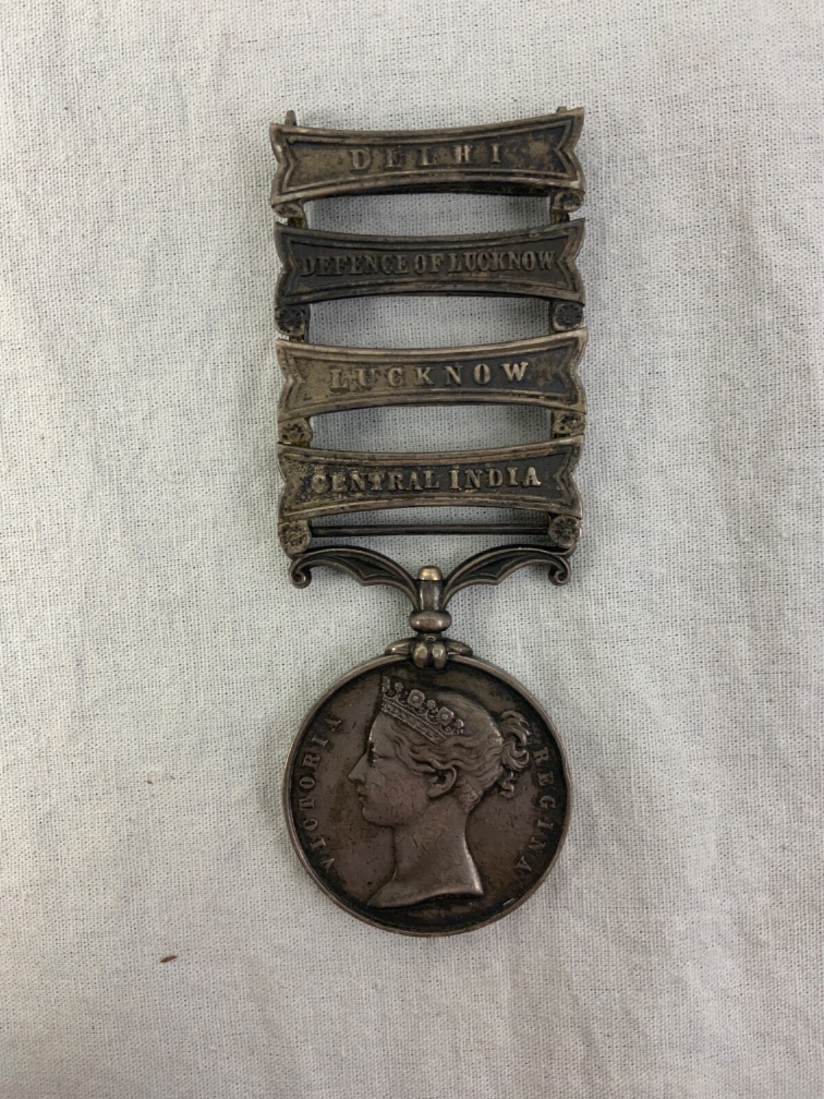 Antique 1857-1858 Queen Victoria Indian Mutiny Medal With 4 Clasps Antique 1857-1858 Queen Victoria Indian Mutiny Medal With 4 Clasps