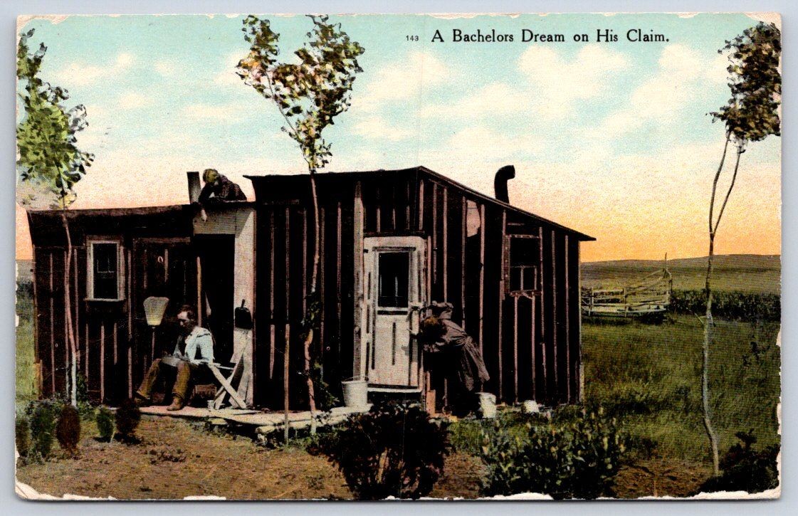 A Bachelors Dream on His Claim man cabin 1913 homestead A Bachelors Dream on His Claim man cabin 1913 homestead