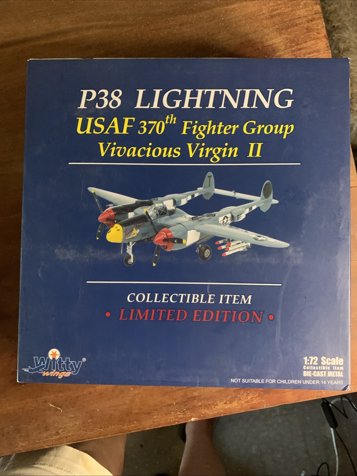 Witty Wings P38 USAF 370th Fighter Group Vivacious Virgin II 1:72 Die-Cast Model