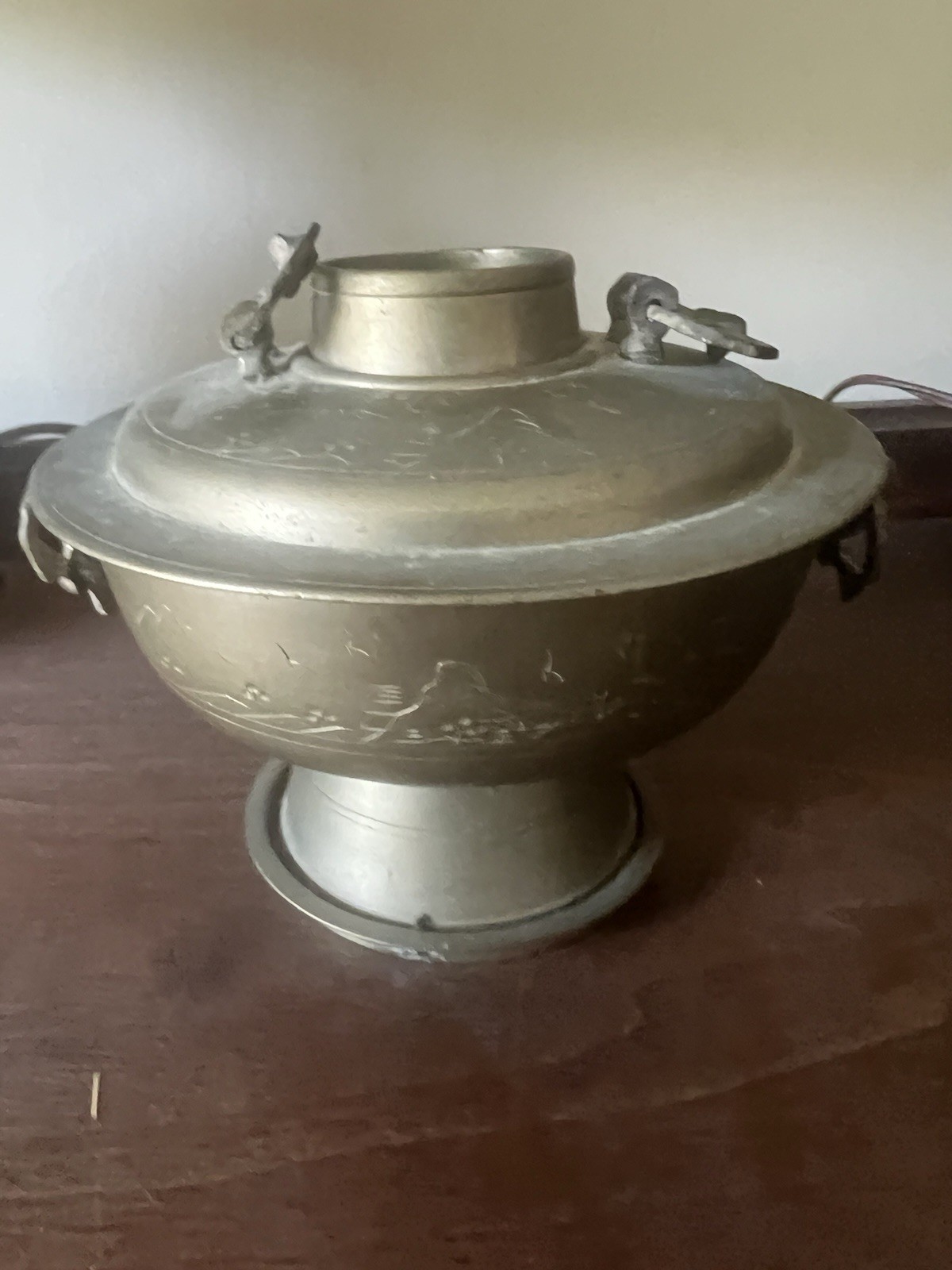 Vintage Brass Hot Pot Sinseollo Pot - See Photos Vintage Brass Hot Pot Sinseollo Pot - See Photos